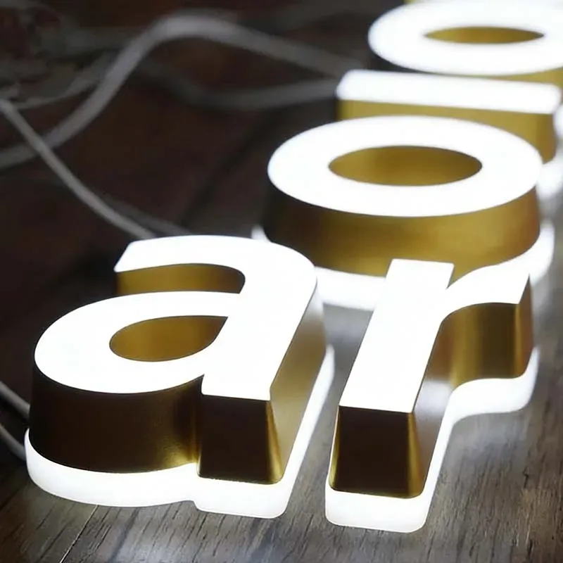 projet réel de lettres LED acryliques